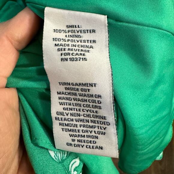 NWT Nanette Lepore V-Neck Short Sleeve Tie Waist Floral A-Line Crepe Dress 10 - Picture 11 of 12